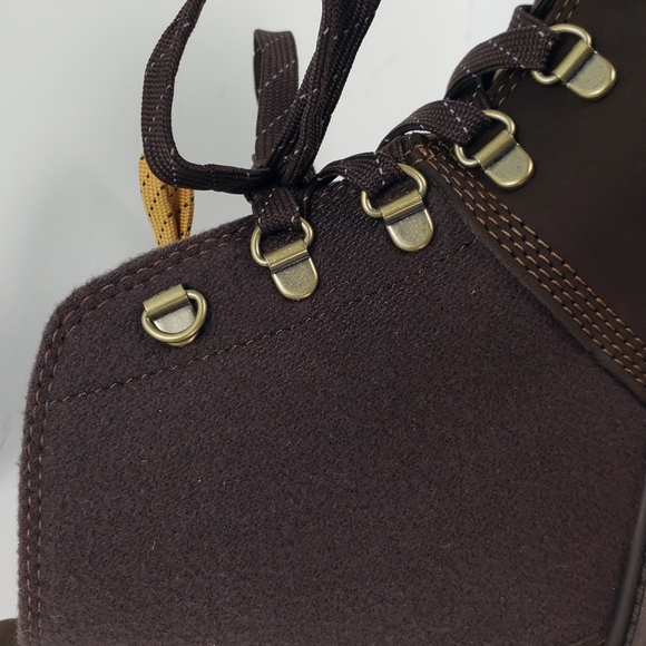 NEW TIMBERLAND A27FC LOGO EMBROIDERED NUBUCK LEATHER WOOL ANKLE BOOTS WOMEN'S 7 - Picture 7 of 11